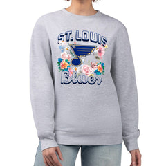 St. Louis Blues G-III 4Her by Carl Banks Women's Flower Logo Pullover Sweatshirt - Heather Gray | NHL discount