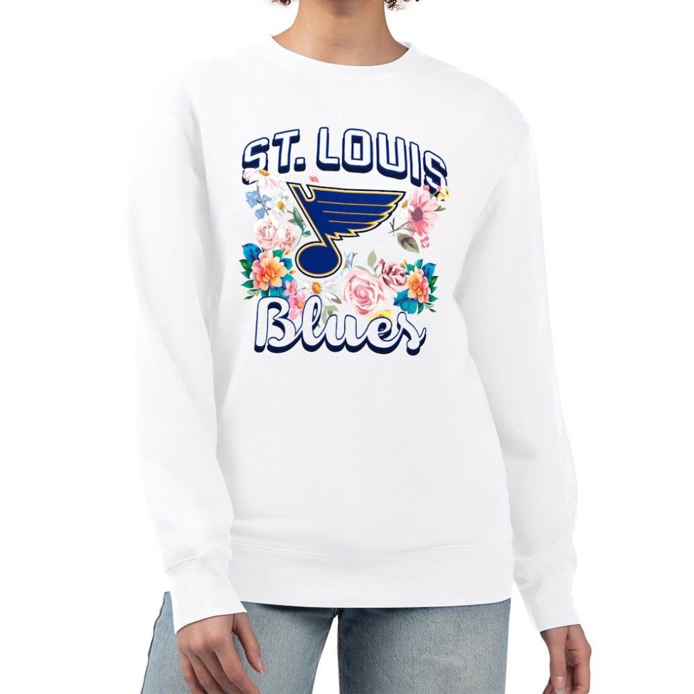 St. Louis Blues G-III 4Her by Carl Banks Women's Flower Logo Pullover Sweatshirt - White | NHL discount