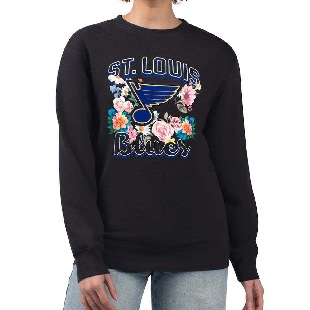 St. Louis Blues G-III 4Her by Carl Banks Women's Flower Logo Pullover Sweatshirt - Black | NHL discount