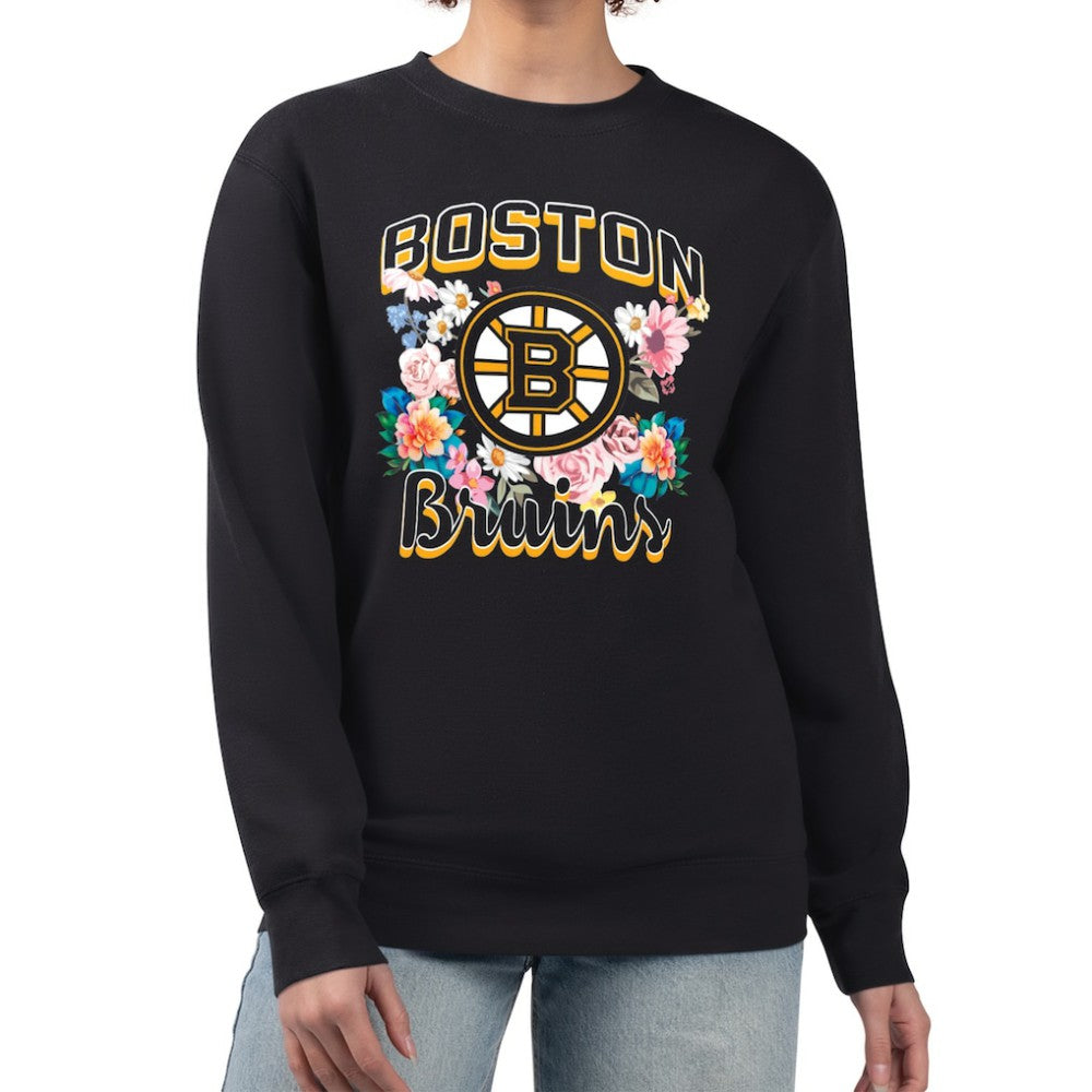 Boston Bruins G-III 4Her by Carl Banks Women's Flower Logo Pullover Sweatshirt - Black | NHL near me