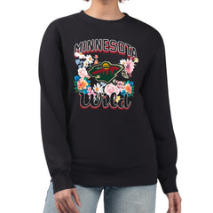 Minnesota Wild G-III 4Her by Carl Banks Women's Flower Logo Pullover Sweatshirt - Black | NHL near me