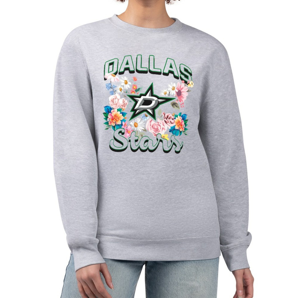 Dallas Stars G-III 4Her by Carl Banks Women's Flower Logo Pullover Sweatshirt - Heather Gray | NHL discount