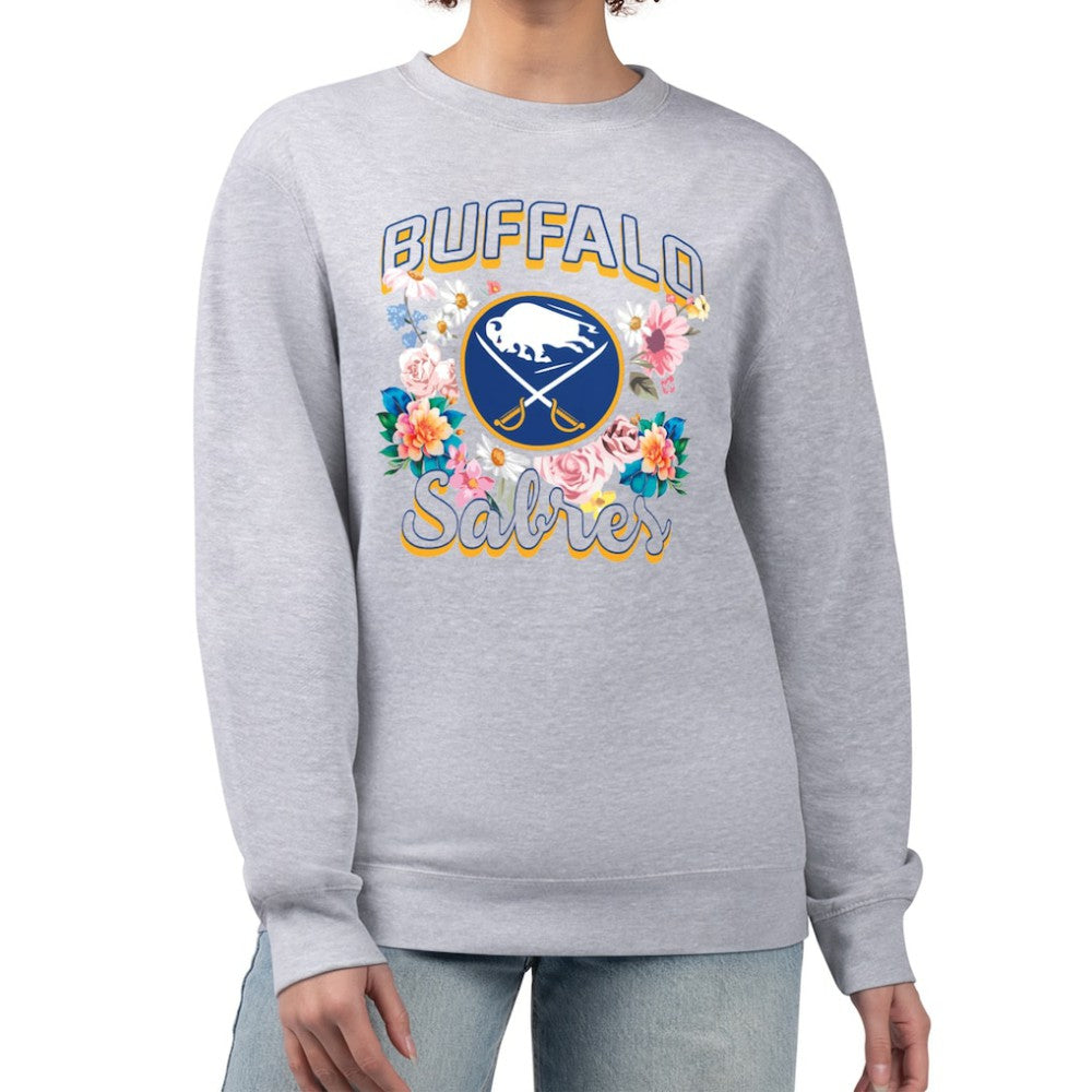 Buffalo Sabres G-III 4Her by Carl Banks Women's Flower Logo Pullover Sweatshirt - Heather Gray | NHL sale
