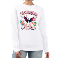 Washington Capitals G-III 4Her by Carl Banks Women's Flower Logo Pullover Sweatshirt - White | NHL sale