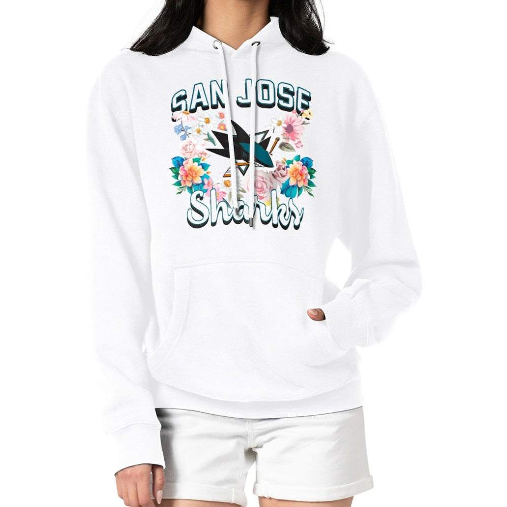 San Jose Sharks G-III 4Her by Carl Banks Women's Flower Logo Pullover Hoodie - White | NHL on sale