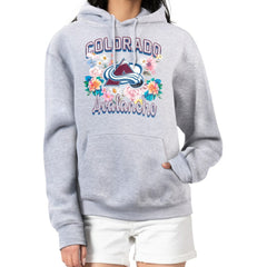 Colorado Avalanche G-III 4Her by Carl Banks Women's Flower Logo Pullover Hoodie - Heather Gray | NHL discount