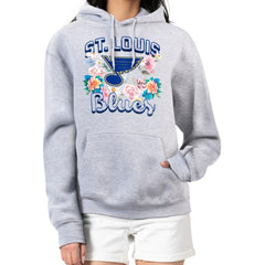 St. Louis Blues G-III 4Her by Carl Banks Women's Flower Logo Pullover Hoodie - Heather Gray | NHL discount