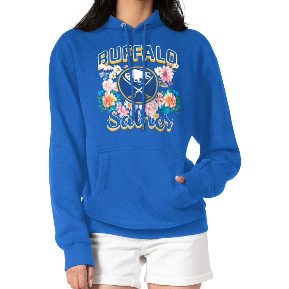 Buffalo Sabres G-III 4Her by Carl Banks Women's Flower Logo Pullover Hoodie - Royal | NHL Lifestyle