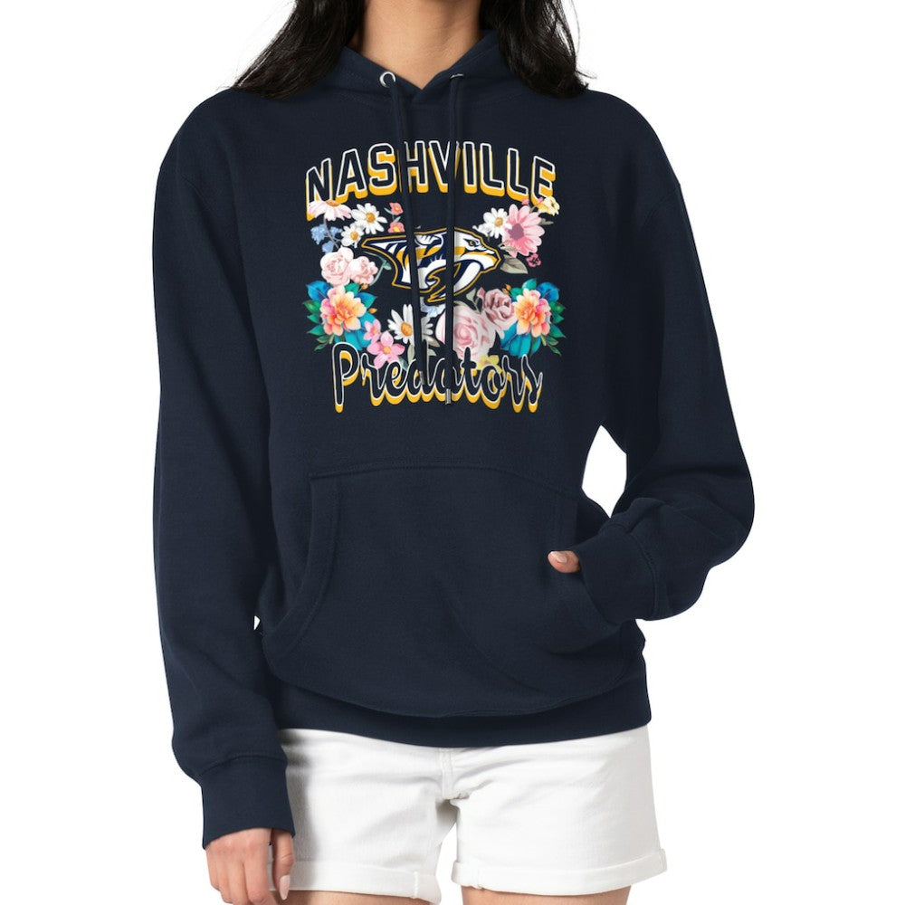 Nashville Predators G-III 4Her by Carl Banks Women's Flower Logo Pullover Hoodie - Navy | NHL online
