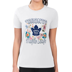 Toronto Maple Leafs G-III 4Her by Carl Banks Women's Super-Slim Fit Lightweight Flower Logo T-Shirt - White | NHL discount