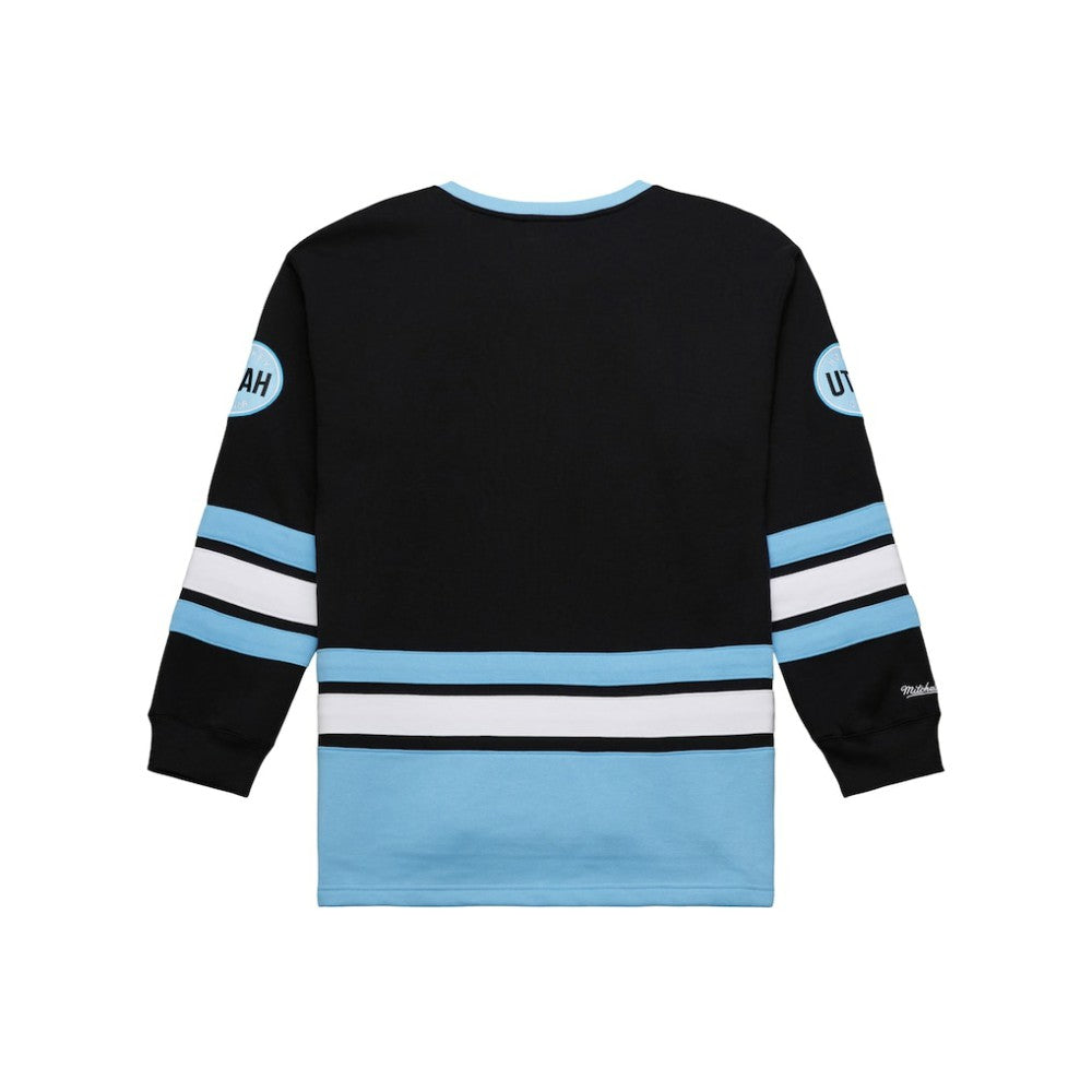 Utah Hockey Club Mitchell & Ness Heritage Lace-Up Pullover Sweatshirt - Black | NHL Lifestyle