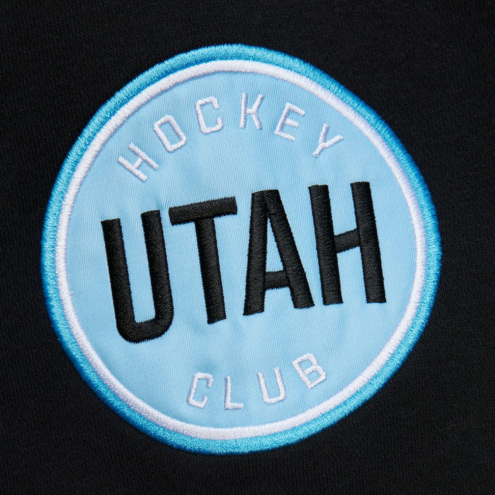 Utah Hockey Club Mitchell & Ness Heritage Lace-Up Pullover Sweatshirt - Black | NHL Lifestyle