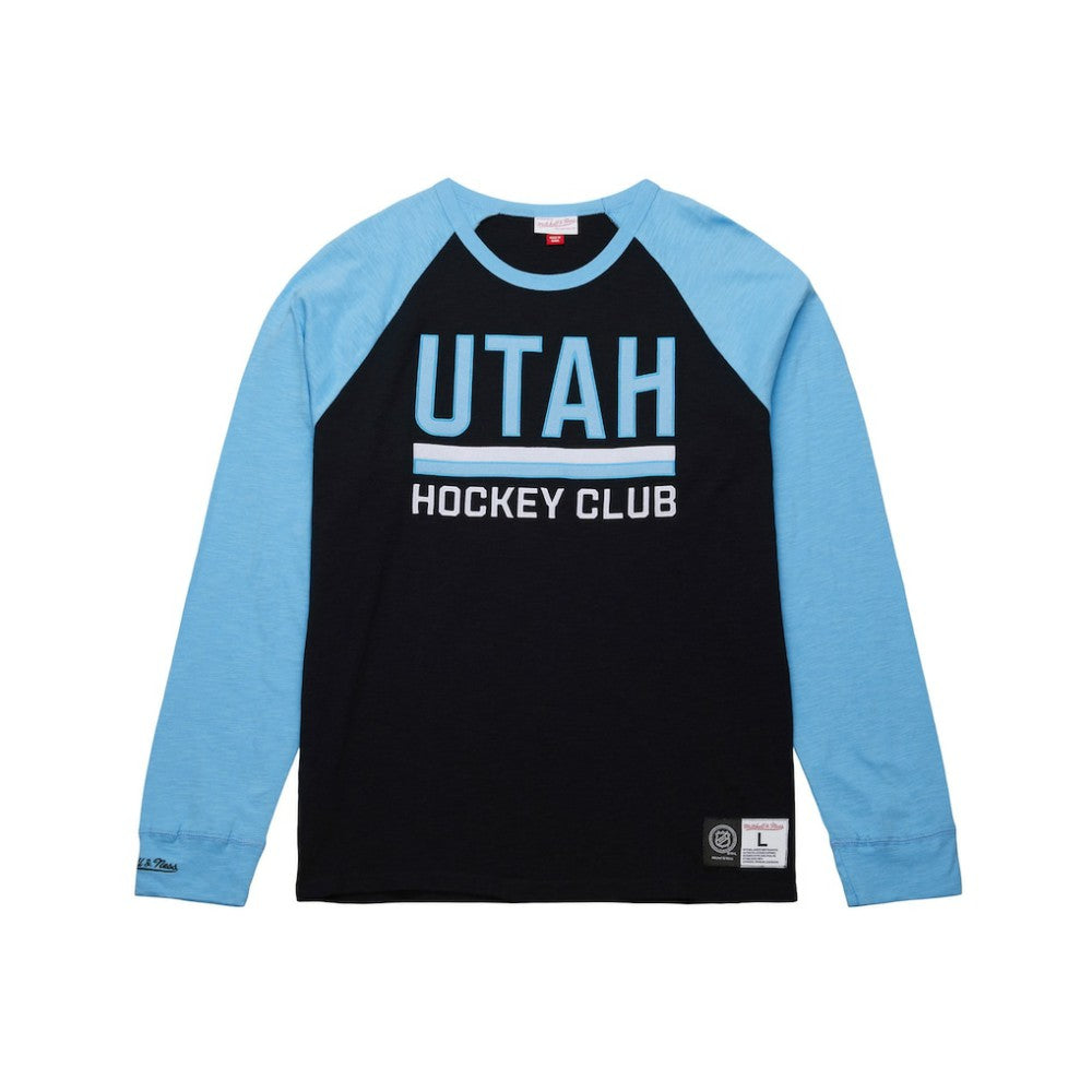 Utah Hockey Club Mitchell & Ness Legendary Slub Long Sleeve Raglan T-Shirt - Black/Light Blue | NHL online