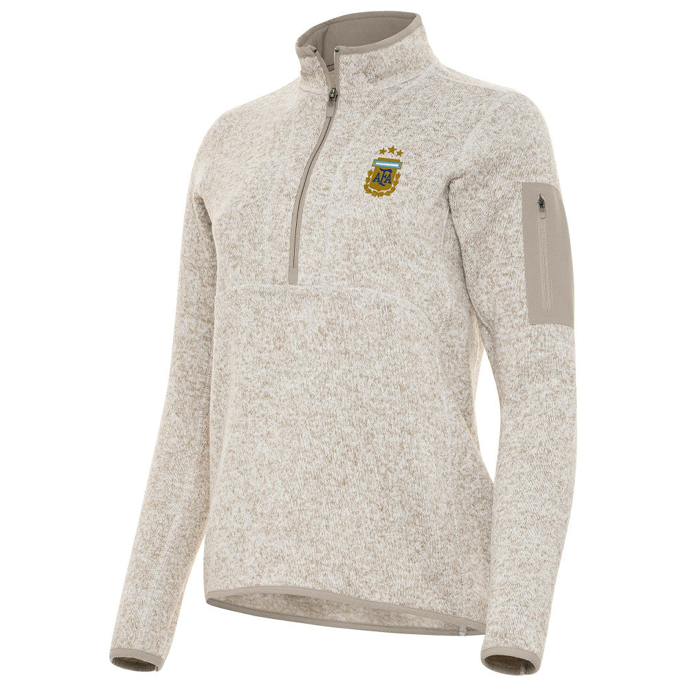 Argentina National Team Antigua Women's Fortune Half-Zip Pullover Jacket Cream