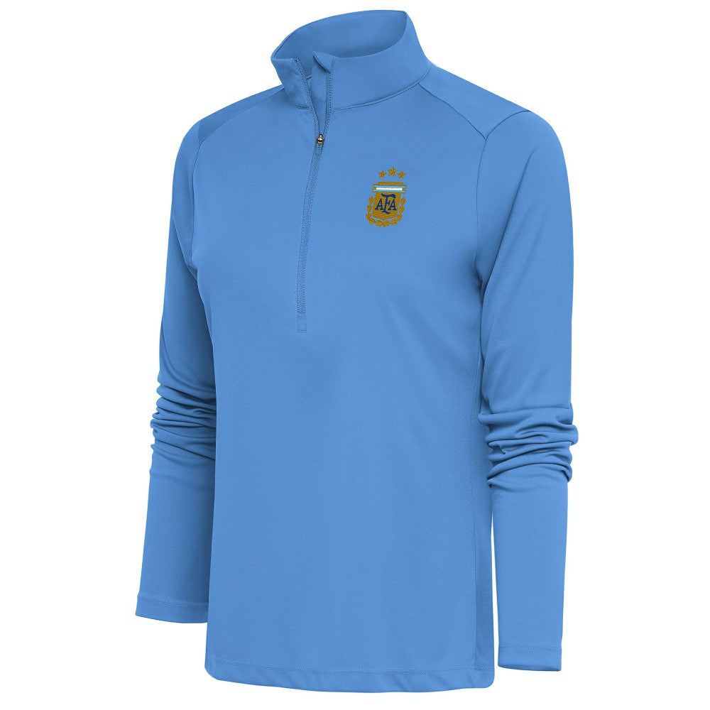 Argentina National Team Antigua Women's Tribute Half-Zip Pullover Top Powder Blue