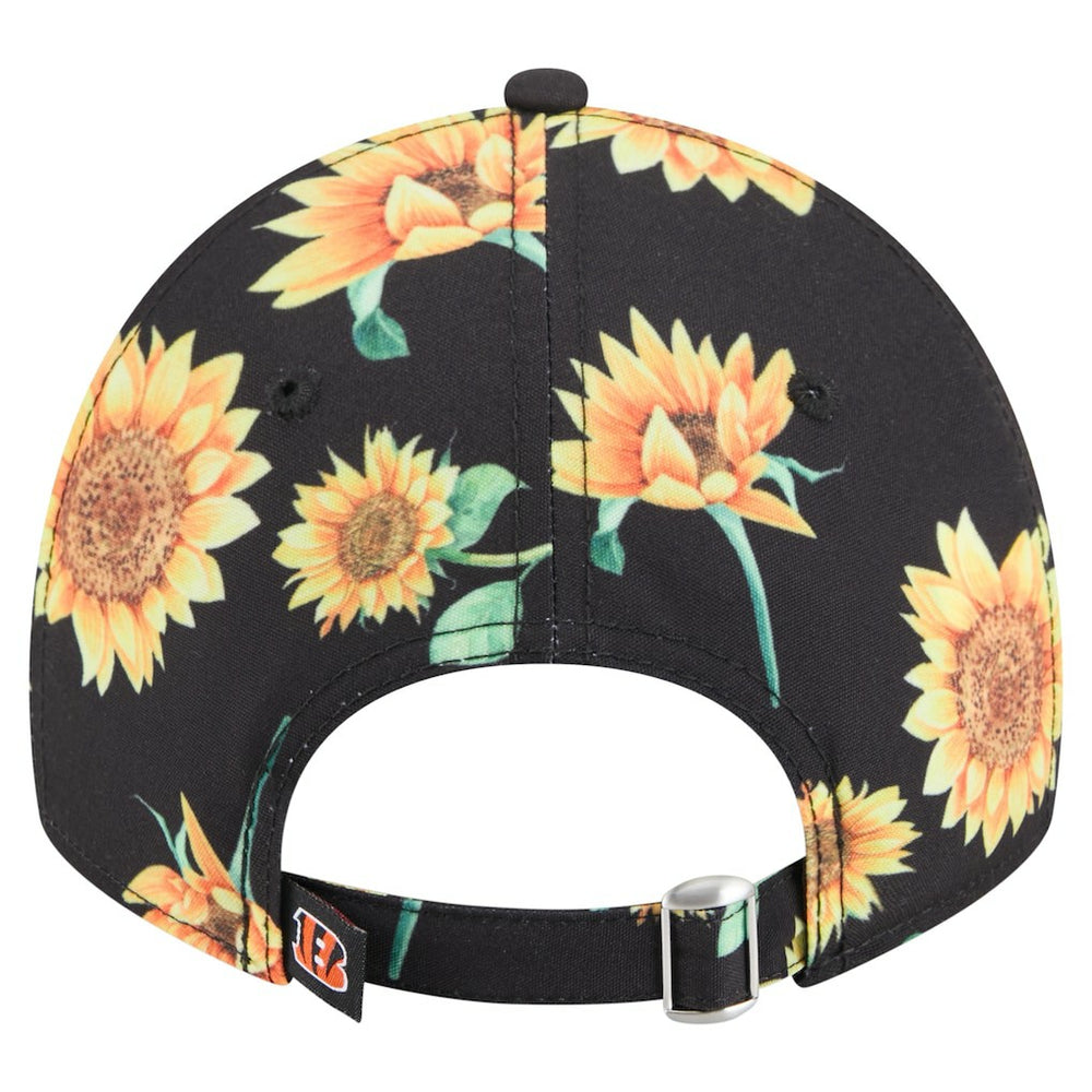 Cincinnati Bengals New Era Women's Adventure Sunflower 9TWENTY Adjustable Hat - Black - NFL