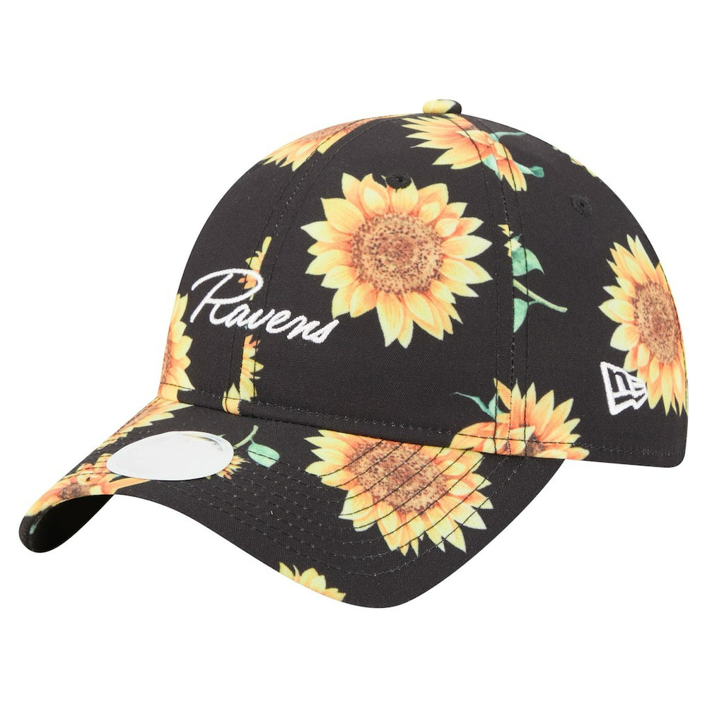 Baltimore Ravens New Era Women's Adventure Sunflower 9TWENTY Adjustable Hat - Black - NFL
