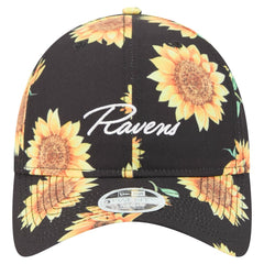 Baltimore Ravens New Era Women's Adventure Sunflower 9TWENTY Adjustable Hat - Black - NFL