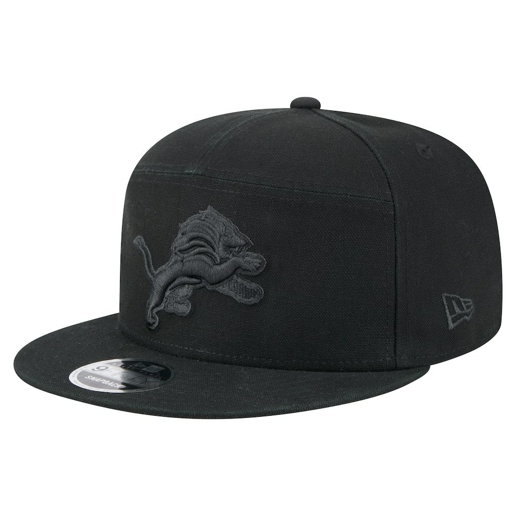 Detroit Lions New Era Adventure Canvas Split Panel 9FIFTY Snapback Hat - Black - NFL