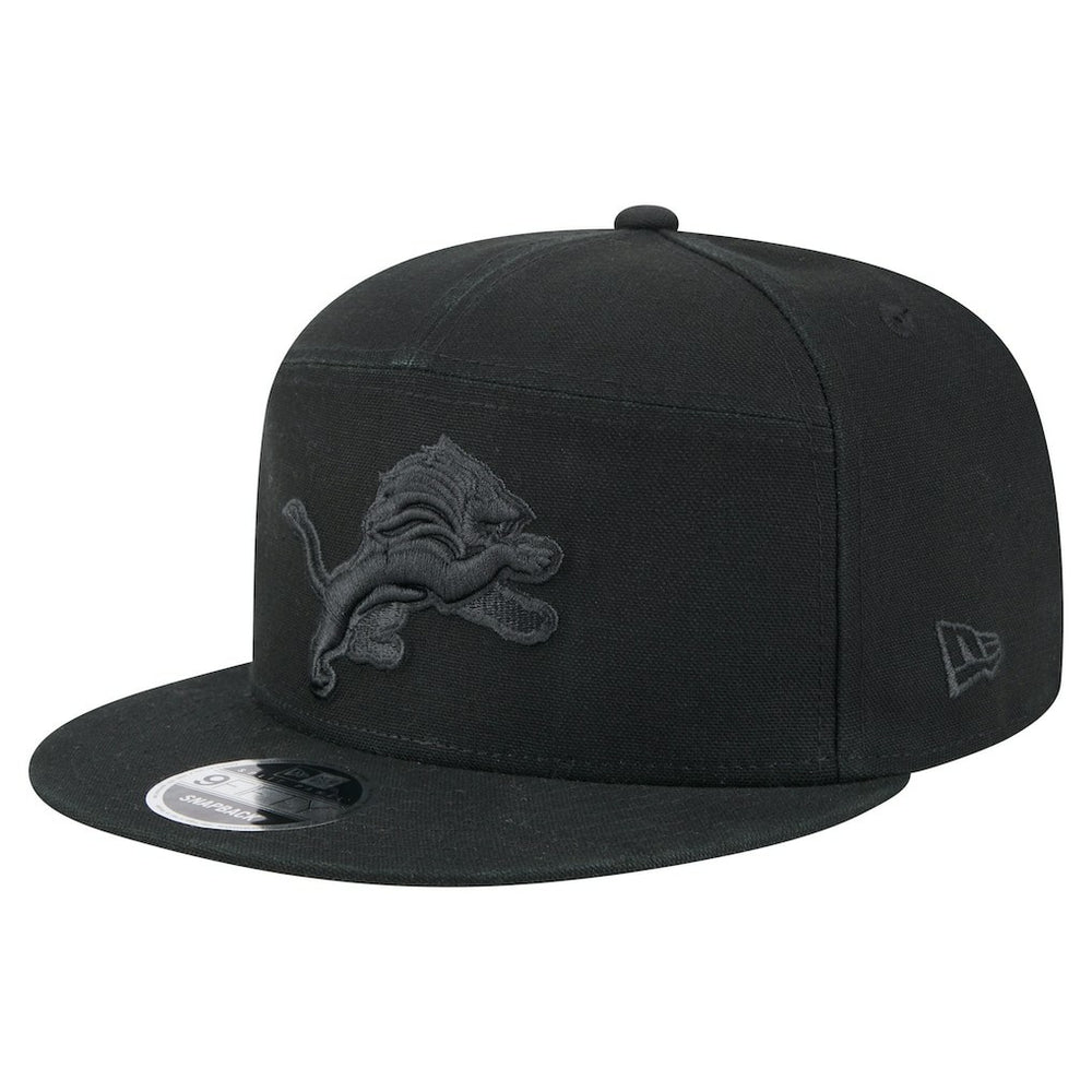 Detroit Lions New Era Adventure Canvas Split Panel 9FIFTY Snapback Hat - Black - NFL