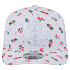 Las Vegas Raiders New Era Adventure Flamingo Pattern 9SEVENTY Stretch-Snap Hat - White - NFL