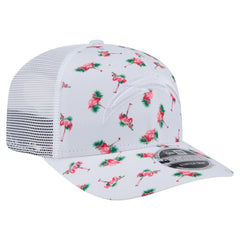 Los Angeles Chargers New Era Adventure Flamingo Pattern 9SEVENTY Stretch-Snap Hat - White - NFL