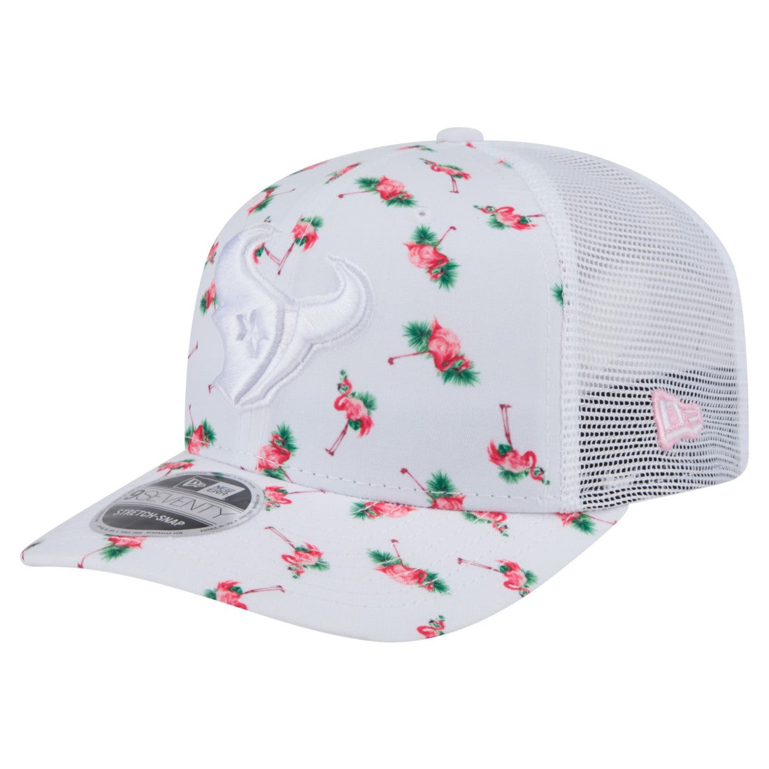 Houston Texans New Era Adventure Flamingo Pattern 9SEVENTY Stretch-Snap Hat - White - NFL