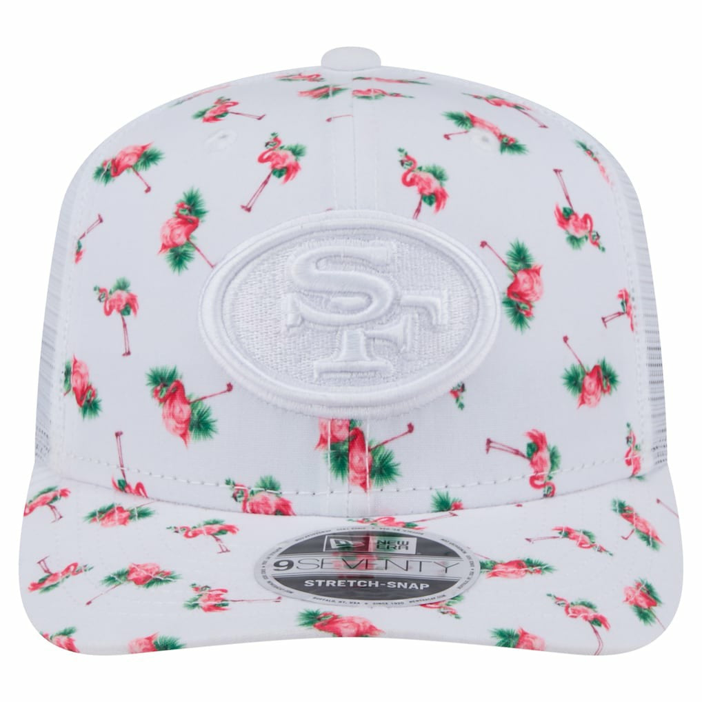 San Francisco 49ers New Era Adventure Flamingo Pattern 9SEVENTY Stretch-Snap Hat - White - NFL