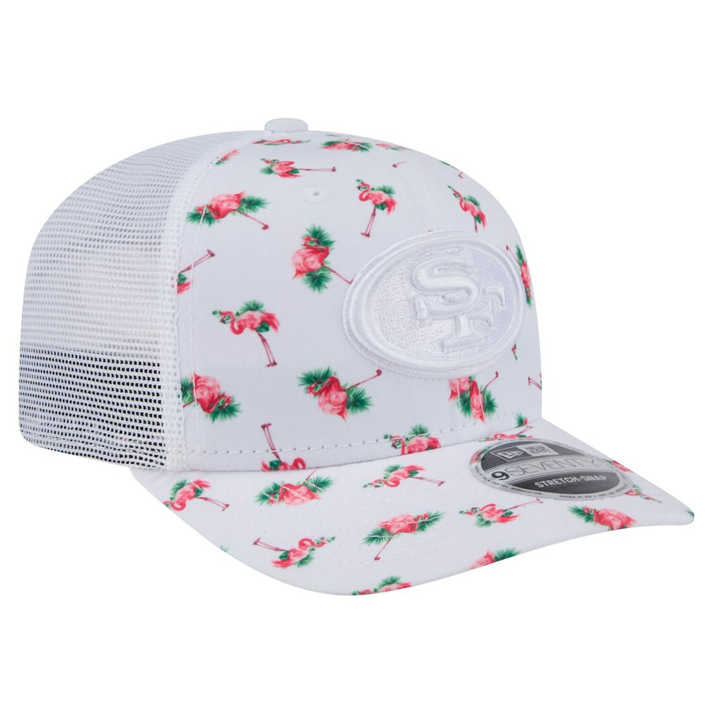 San Francisco 49ers New Era Adventure Flamingo Pattern 9SEVENTY Stretch-Snap Hat - White - NFL