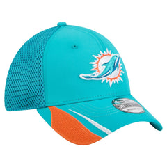 Miami Dolphins New Era Game Day Linear 39THIRTY Flex Hat - Aqua - NFL