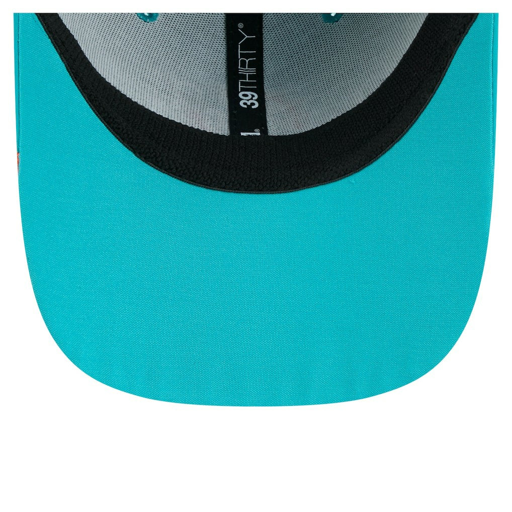 Miami Dolphins New Era Game Day Linear 39THIRTY Flex Hat - Aqua - NFL