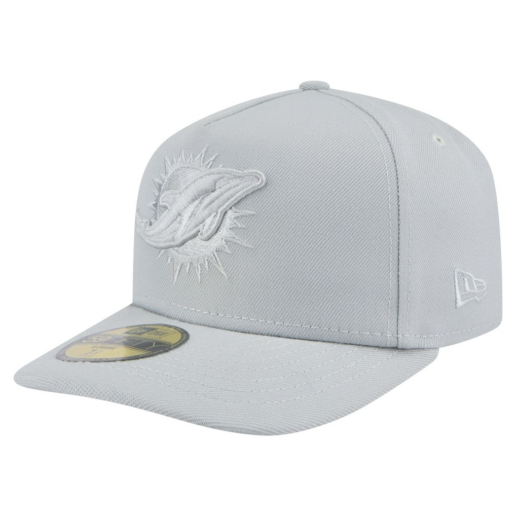 Miami Dolphins New Era Color Pack A-Frame 59FIFTY Fitted Hat - Gray - NFL
