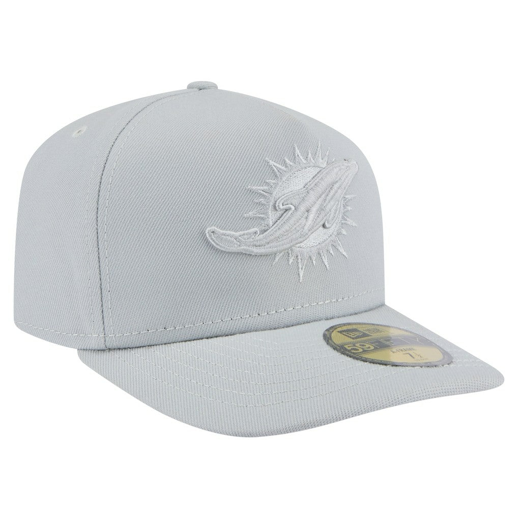 Miami Dolphins New Era Color Pack A-Frame 59FIFTY Fitted Hat - Gray - NFL