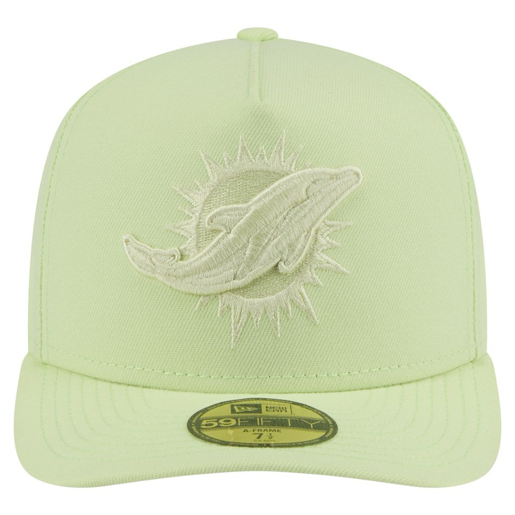 Miami Dolphins New Era Color Pack A-Frame 59FIFTY Fitted Hat - Light Green - NFL