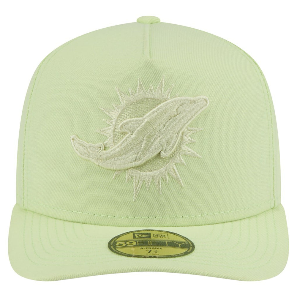 Miami Dolphins New Era Color Pack A-Frame 59FIFTY Fitted Hat - Light Green - NFL