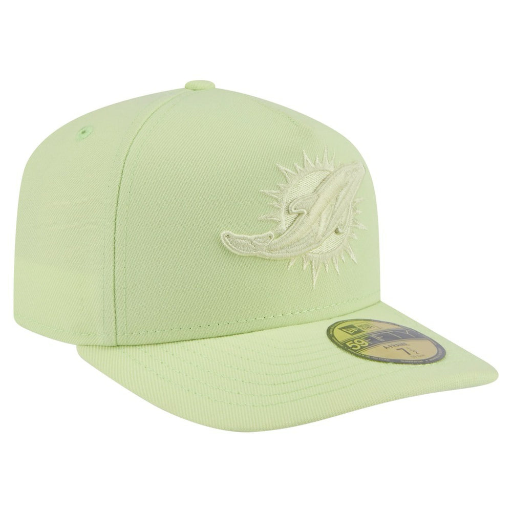 Miami Dolphins New Era Color Pack A-Frame 59FIFTY Fitted Hat - Light Green - NFL
