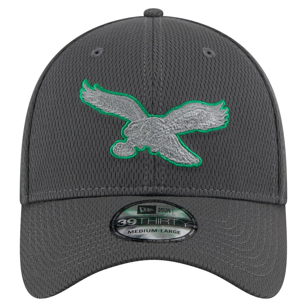 Philadelphia Eagles New Era Throwback Logo Main 39THIRTY Flex Hat - Graphite - NFL