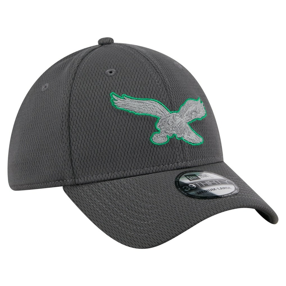 Philadelphia Eagles New Era Throwback Logo Main 39THIRTY Flex Hat - Graphite - NFL