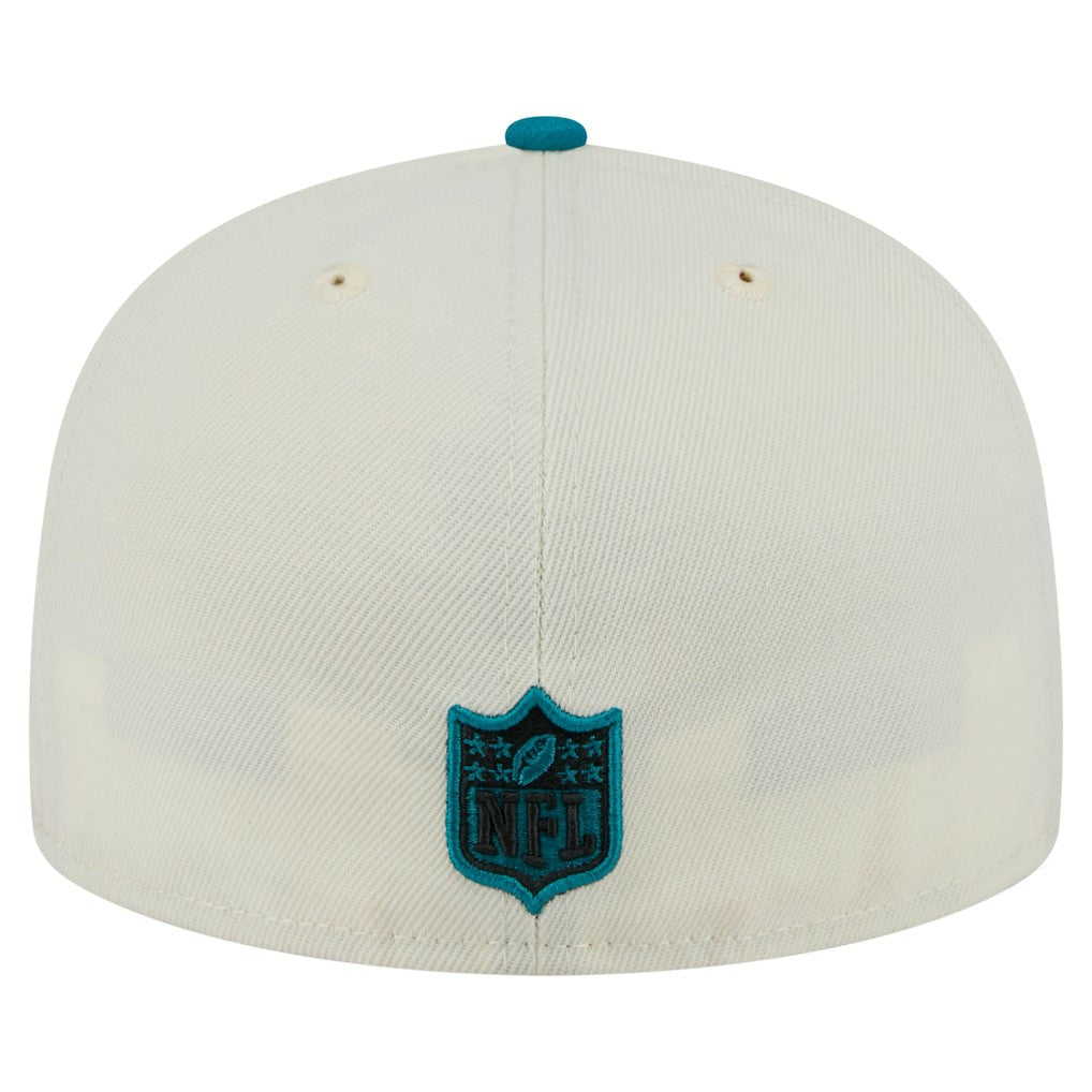 Jacksonville Jaguars New Era Main 59FIFTY Fitted Hat - Cream/Teal - NFL