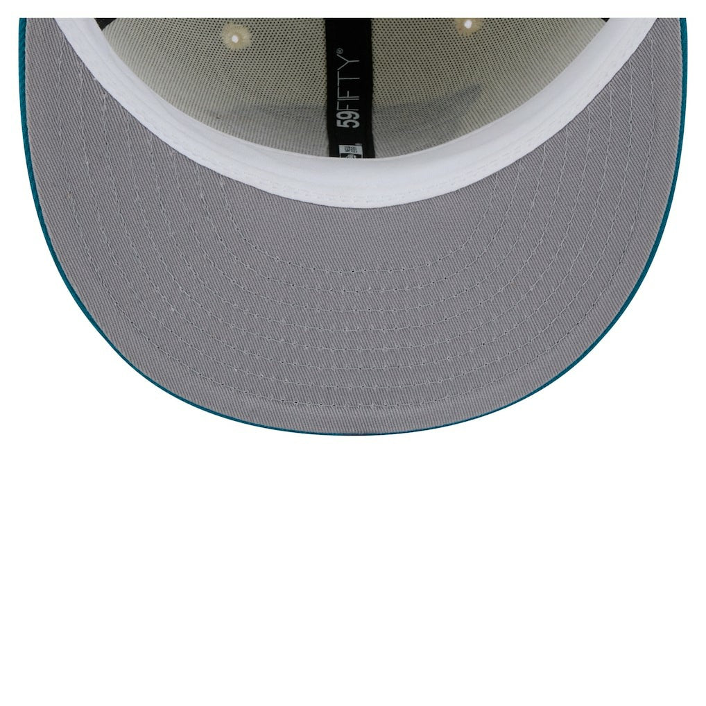 Jacksonville Jaguars New Era Main 59FIFTY Fitted Hat - Cream/Teal - NFL