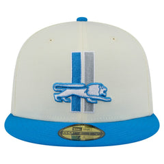 Detroit Lions New Era Main 59FIFTY Fitted Hat - Cream/Blue - NFL