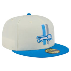 Detroit Lions New Era Main 59FIFTY Fitted Hat - Cream/Blue - NFL