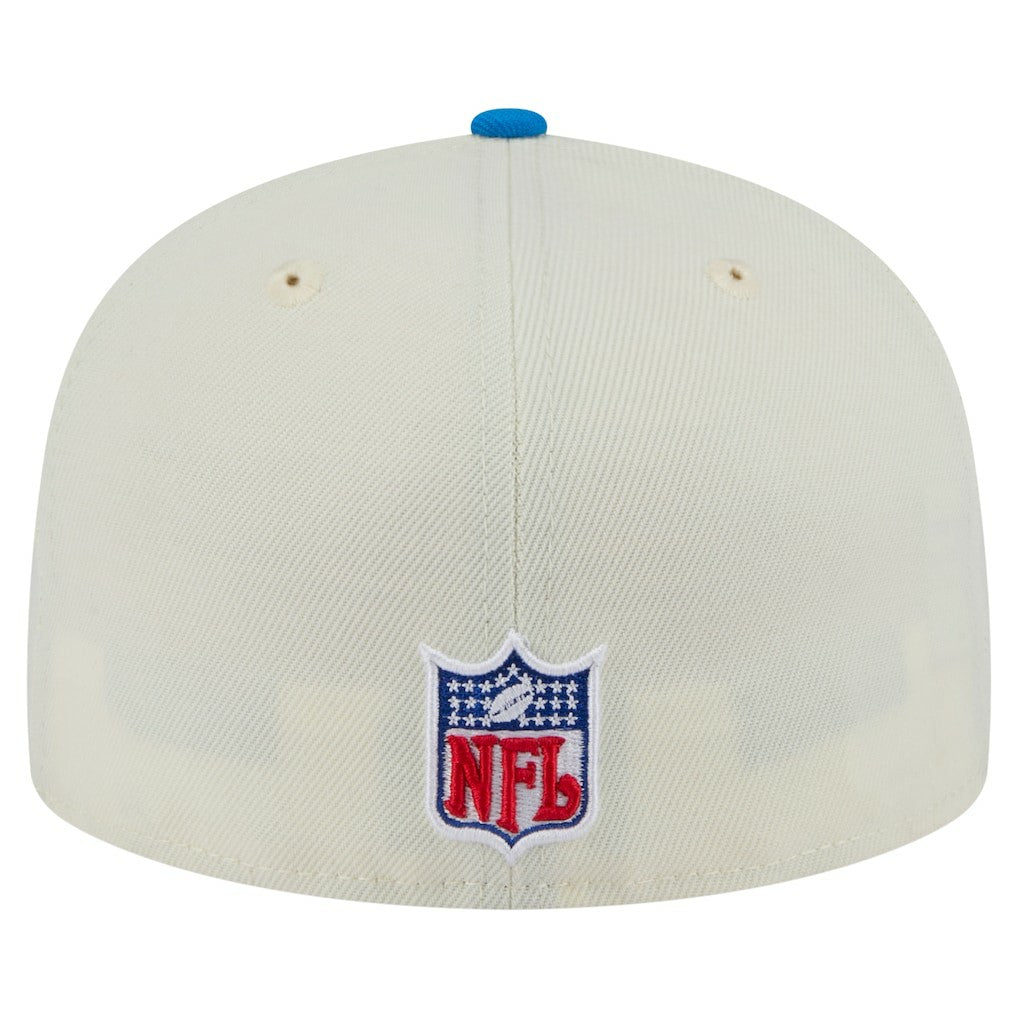 Detroit Lions New Era Main 59FIFTY Fitted Hat - Cream/Blue - NFL