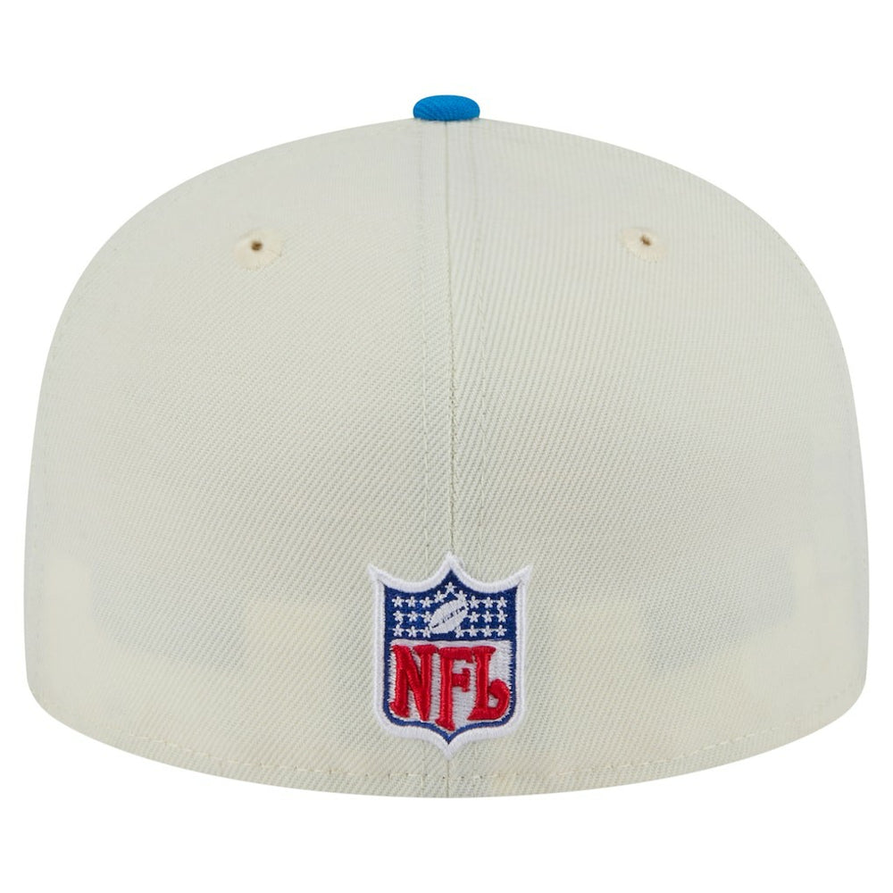 Detroit Lions New Era Main 59FIFTY Fitted Hat - Cream/Blue - NFL
