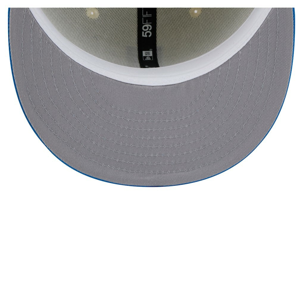 Detroit Lions New Era Main 59FIFTY Fitted Hat - Cream/Blue - NFL