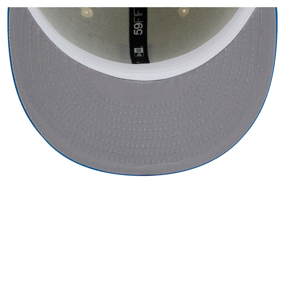 Detroit Lions New Era Main 59FIFTY Fitted Hat - Cream/Blue - NFL