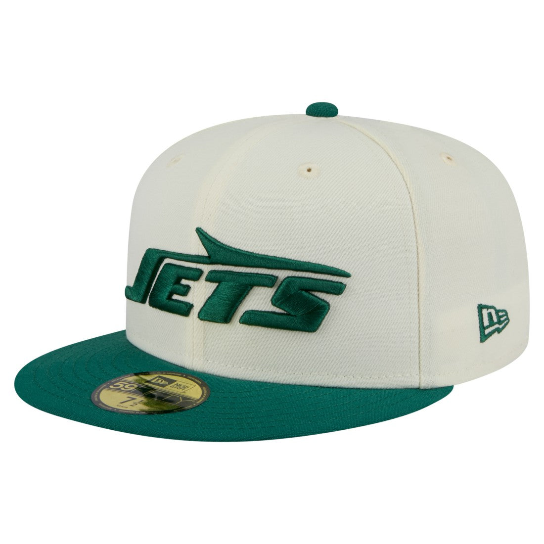 New York Jets New Era Main 59FIFTY Fitted Hat - Cream/Green - NFL