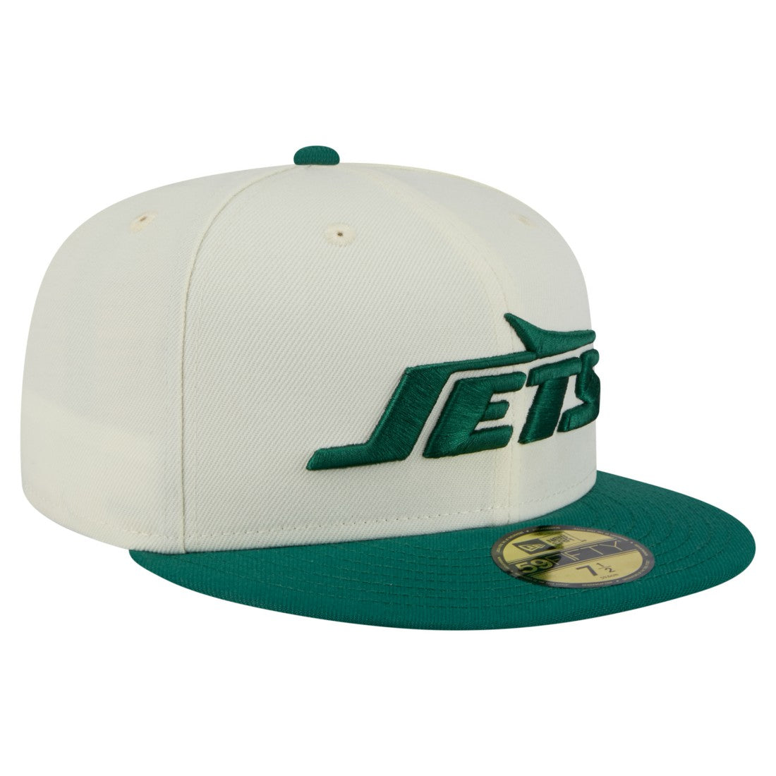 New York Jets New Era Main 59FIFTY Fitted Hat - Cream/Green - NFL