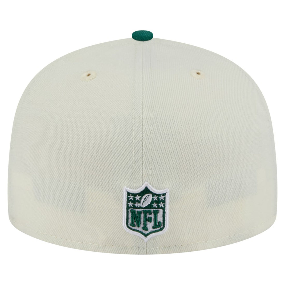 New York Jets New Era Main 59FIFTY Fitted Hat - Cream/Green - NFL