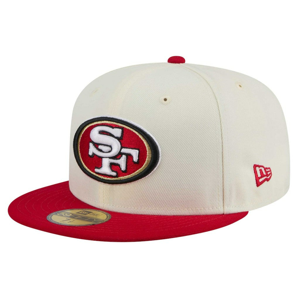 San Francisco 49ers New Era Main 59FIFTY Fitted Hat - Cream/Scarlet - NFL